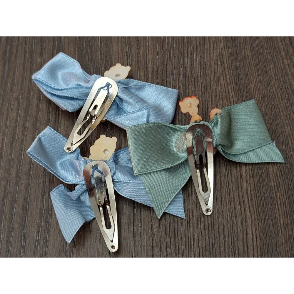 VTG Disney Winnie The Pooh Tigger Hair Snap Clip Bow Barrettes Whimsical Kidcore